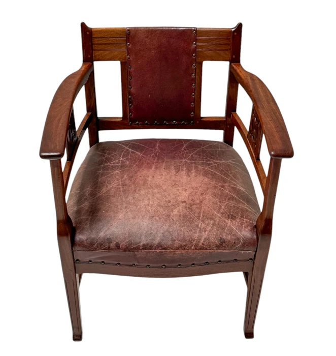 Jac. van den Bosch Arts & Crafts Club Chair for 't Binnenhuis Amsterdam, 1900s